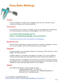 Easy Bake Weblogs