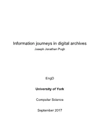 Information Journeys in Digital Archives Joseph Jonathan Pugh
