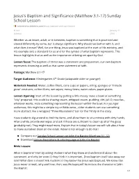 Jesus's Baptism and Significance (Matthew 3:1-17)