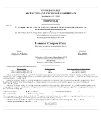 Lennar Corporation (Exact Name of Registrant As Specified in Its Charter)