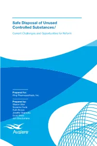 Safe Disposal of Unused Controlled Substances