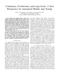 A New Perspective for Automated Mobile App Testing