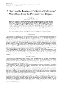 A Study on the Language Features of Celebrities' Microblogs from The