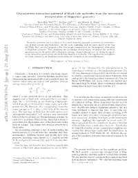 Characteristic Interaction Potential of Black Hole Molecules from The