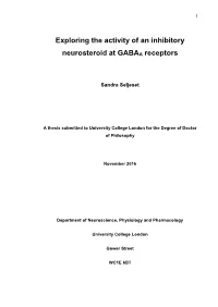 Exploring the Activity of an Inhibitory Neurosteroid at GABAA Receptors
