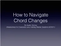 How to Navigate Chord Changes by Austin Vickrey (Masterclass for Clearwater Jazz Holiday Master Sessions 4/22/21) Overview