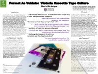 Introduction a Brief History of Cassettes
