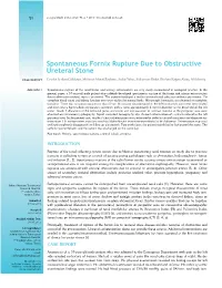 Spontaneous Fornix Rupture Due to Obstructive Ureteral Stone