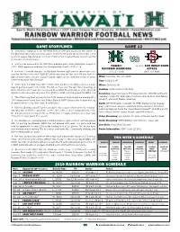 Game Storylines 2019 Rainbow Warrior Schedule Game 12