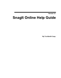 Snagit Online Help Guide