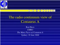 The Radio Continuum View of Centaurus Acentaurus A