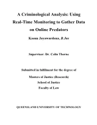 Using Real-Time Monitoring to Gather Data on Online Predators