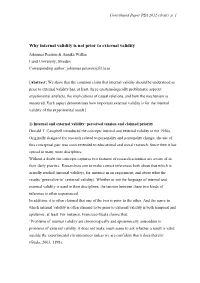 Why Internal Validity Is Not Prior to External Validity