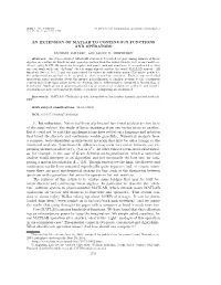 An Extension of Matlab to Continuous Functions and Operators∗