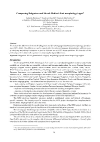 Comparing Bulgarian and Slovak Multext-East Morphology Tagset1