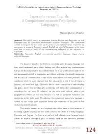 Esperanto Versus English: a Comparison Between Two Bridge Languages
