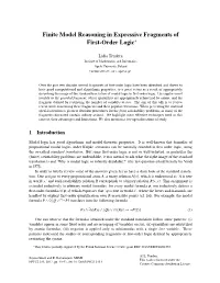 Finite Model Reasoning in Expressive Fragments of First-Order Logic∗