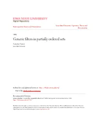 Generic Filters in Partially Ordered Sets Esfandiar Eslami Iowa State University