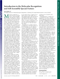Introduction to the Molecular Recognition and Self-Assembly Special Feature