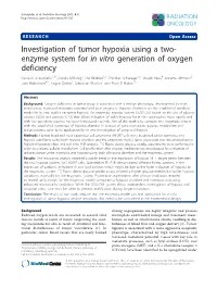 Investigation of Tumor Hypoxia Using A