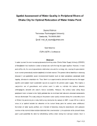 Spatial Assessment of Water Quality in Peripheral Rivers of Dhaka City for Optimal Relocation of Water Intake Point