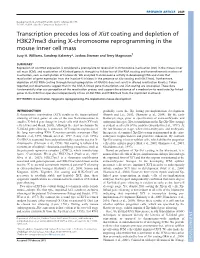 Transcription Precedes Loss of Xist Coating and Depletion of H3k27me3 During X-Chromosome Reprogramming in the Mouse Inner Cell Mass Lucy H