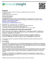 Evaluation and Usage Scenarios of Open Source Digital Library And