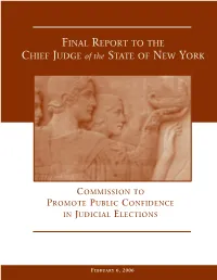 FINAL REPORT to the CHIEF JUDGE of the STATE of NEW YORK