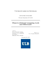 Object-Relational Mapping Tools and Hibernate