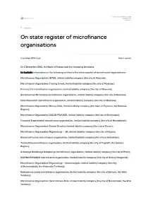 On State Register of Microfinance Organisations | Банк России