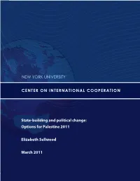 State-Building and Political Change: Options for Palestine 2011