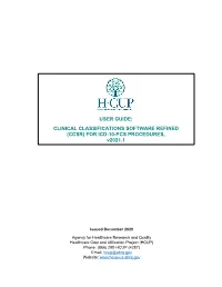 (CCSR) for ICD-10-PCS PROCEDURES, V2021.1