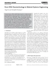 From DNA Nanotechnology to Material Systems Engineering