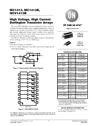 MC1413, MC1413B, NCV1413B High Voltage, High Current Darlington Transistor Arrays