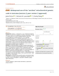 Mitochondrial Genetic Code in Tunicates[Version