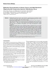 Molecular Characterization of Breast Cancer with High-Resolution Oligonucleotide Comparative Genomic Hybridization Array