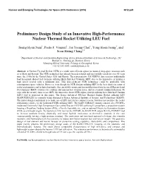 Preliminary Design Study of an Innovative High-Performance Nuclear Thermal Rocket Utilizing LEU Fuel