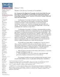 RCFP Comment on Rule 41