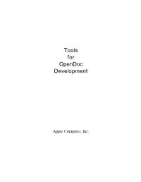Tools for Opendoc Development