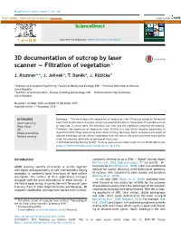 3D Documentation of Outcrop by Laser Scanner – Filtration of Vegetation