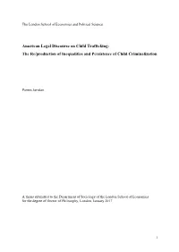 American Legal Discourse on Child Trafficking: the Re/Production of Inequalities and Persistence of Child Criminalization