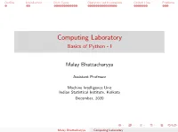 Basics of Python - I