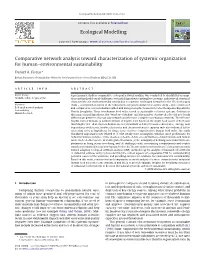 Ecological Modelling Comparative Network Analysis Toward Characterization of Systemic Organization for Human–Environmental