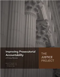 Improving Prosecutorial Accountability the JUSTICE PROJECT