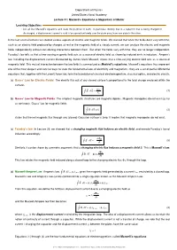 Maxwell's Equations & Magnetism of Matter Learning Objective