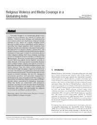 Religious Violence and Media Coverage in a Globalizing India 135 Perhaps by the Influence and Efforts of Public Relations Problems