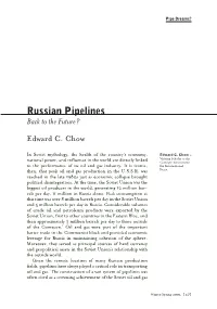 Russian Pipelines: Back to the Future?