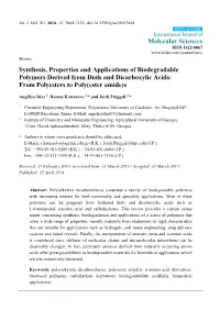 Synthesis, Properties and Applications of Biodegradable Polymers Derived from Diols and Dicarboxylic Acids: from Polyesters to Poly(Ester Amide)S