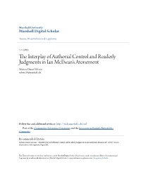 The Interplay of Authorial Control and Readerly Judgments in Ian Mcewan’S Atonement