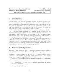 The Miller-Rabin Randomized Primality Test